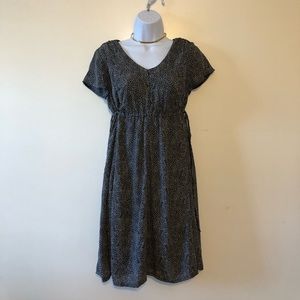 Grey polka dot design Maternity Dress